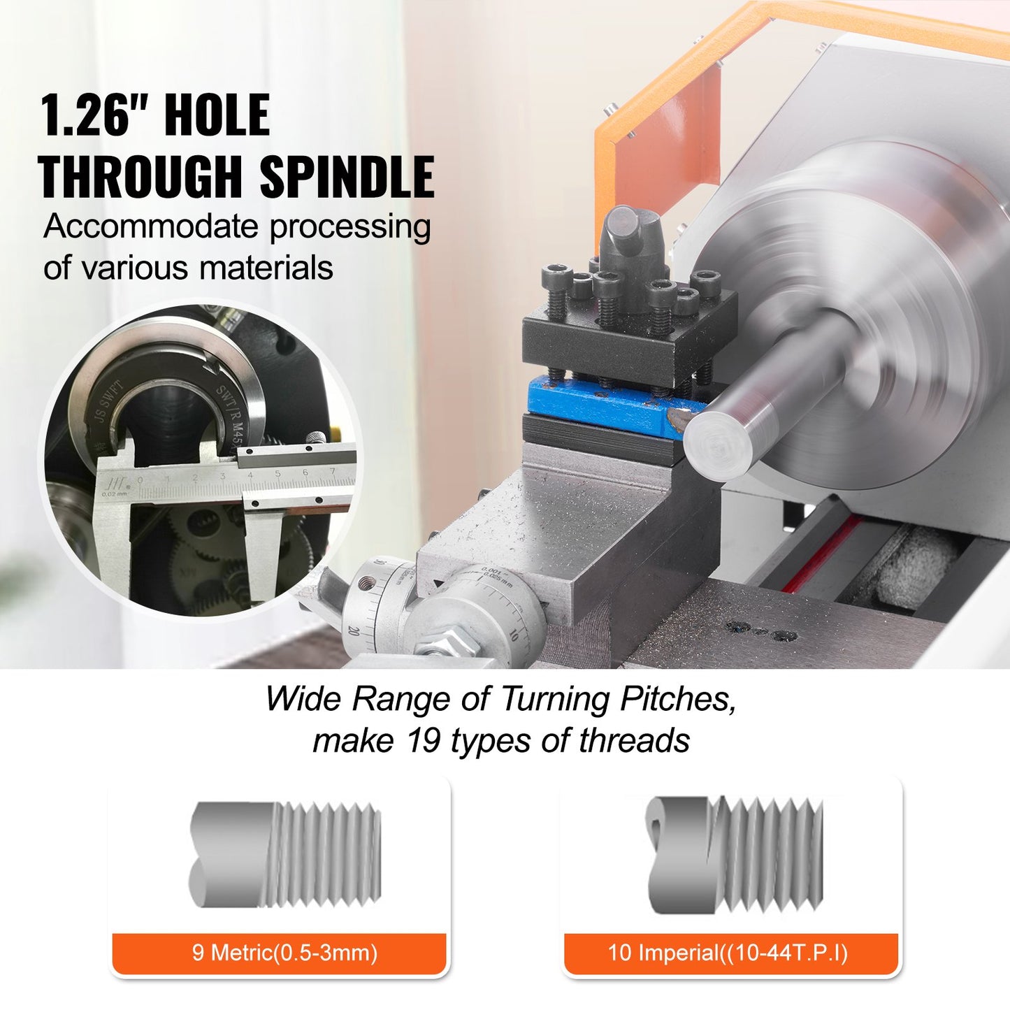 Mini Metal Lathe Machine β 7" x 16", 800W Precision Benchtop Power Lathe, 150β2500 RPM Variable Speed, with 3.9" 3-Jaw Chuck & Tool Box