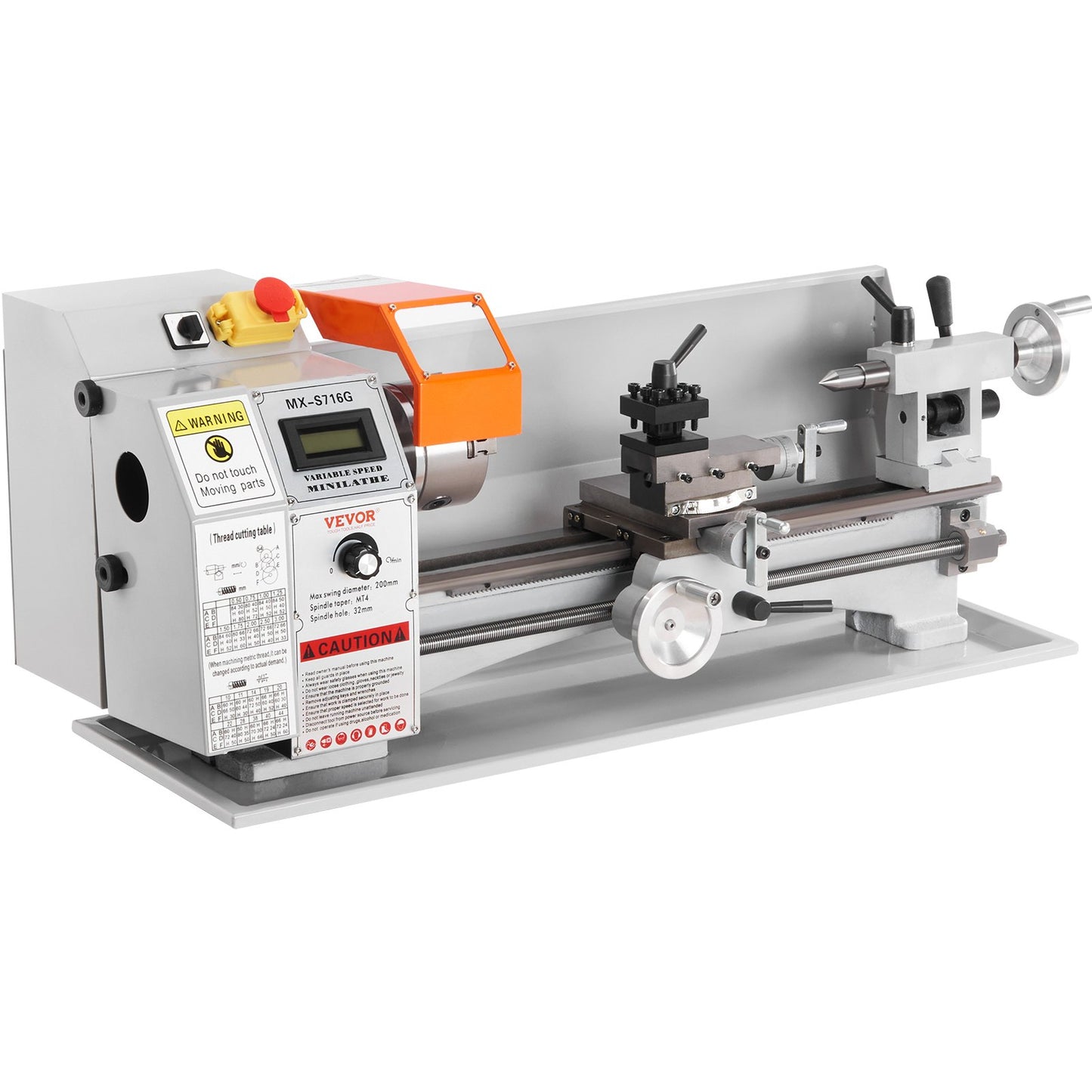 Mini Metal Lathe Machine β 7" x 16", 800W Precision Benchtop Power Lathe, 150β2500 RPM Variable Speed, with 3.9" 3-Jaw Chuck & Tool Box