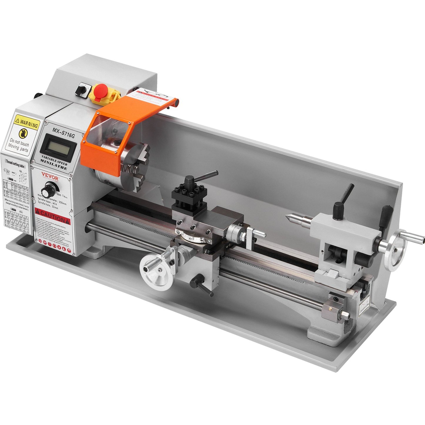 Mini Metal Lathe Machine β 7" x 16", 800W Precision Benchtop Power Lathe, 150β2500 RPM Variable Speed, with 3.9" 3-Jaw Chuck & Tool Box