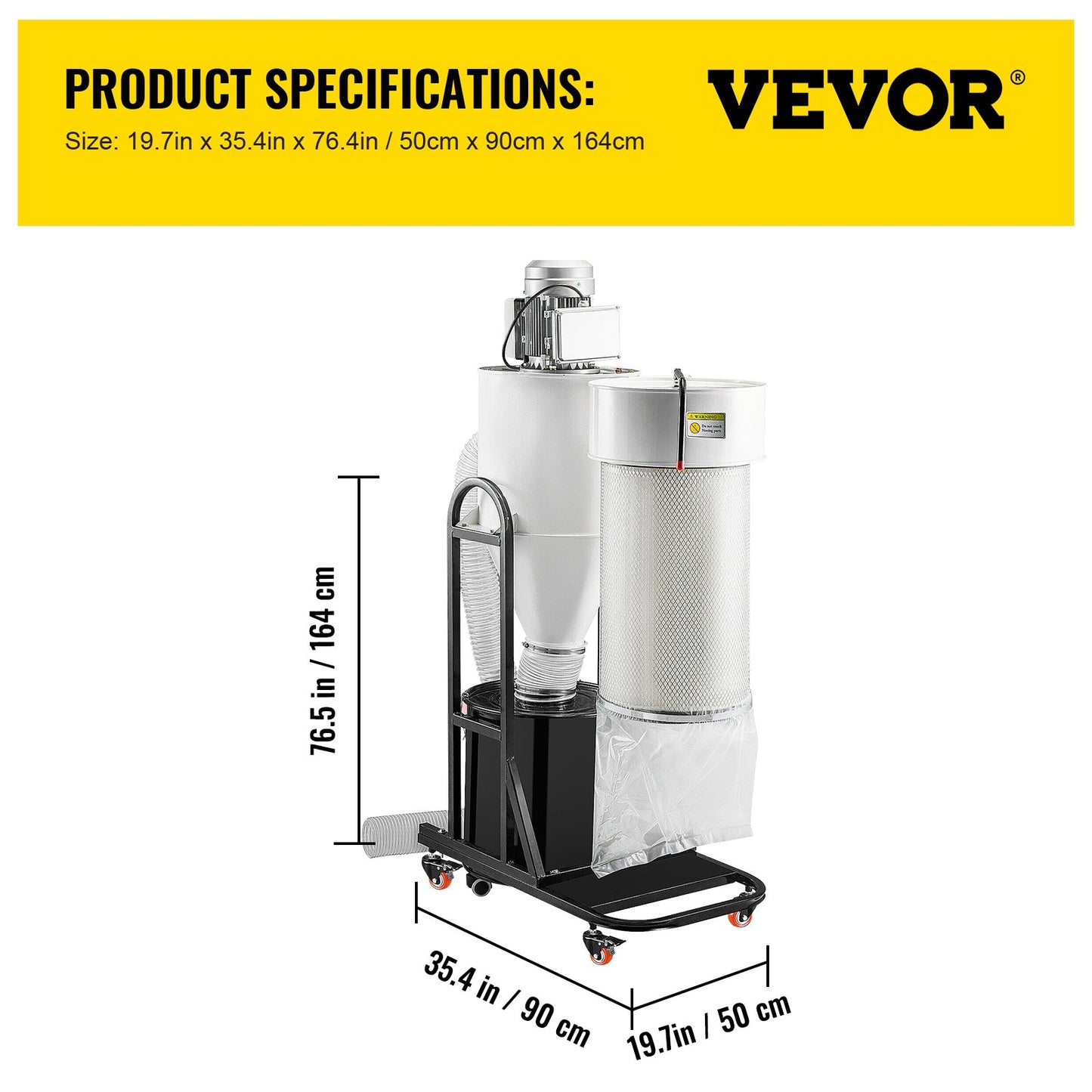 Cyclone Dust Collector Woodworking Dust Collector 2HP 220V Heavy Duty