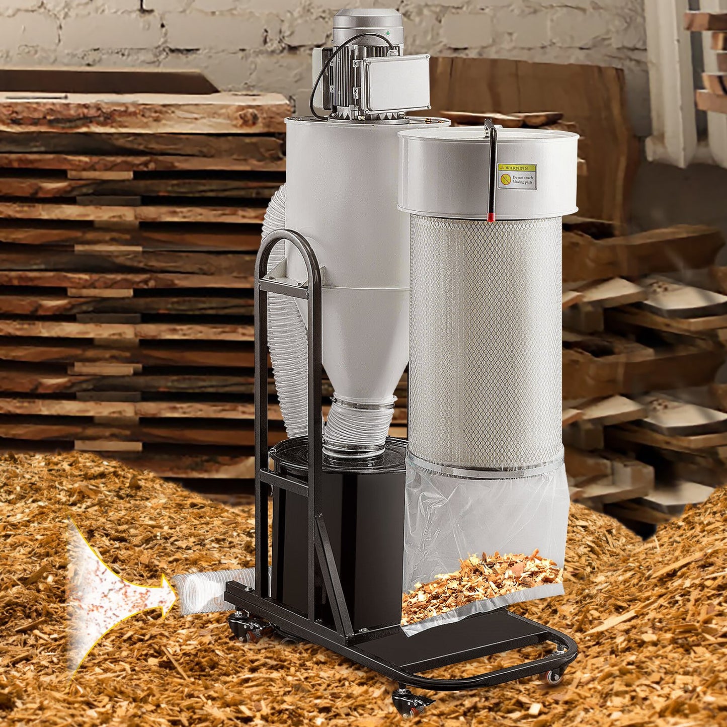 Cyclone Dust Collector Woodworking Dust Collector 2HP 220V Heavy Duty