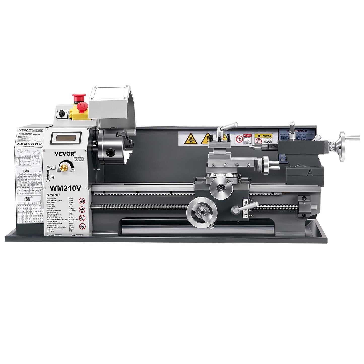Metal Lathe β 8" x 16" Benchtop Precision Lathe Machine, 550W Motor, 0β2500 RPM Variable Speed, Compact Power Lathe for Metalworking