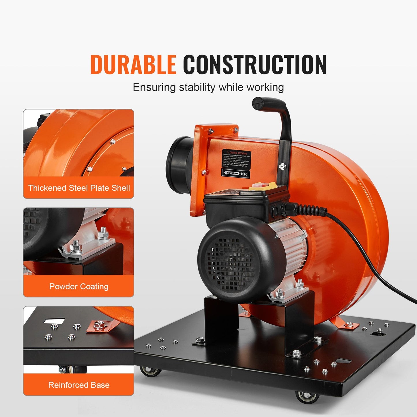 1HP Rolling Dust Collector – 537 CFM | Mobile Dust System with 21-Gallon Bag
