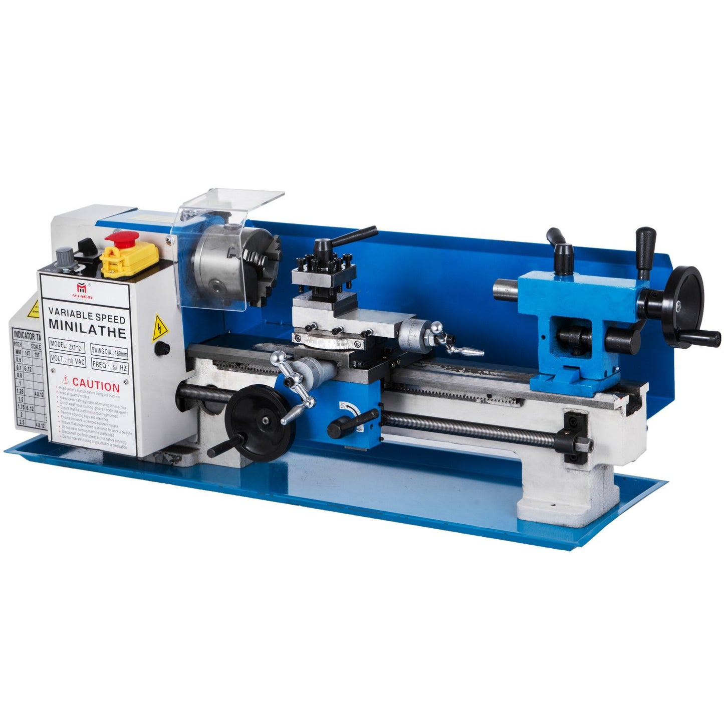 7" x 12" Mini Metal Lathe β 550W Benchtop Precision Lathe, Variable Speed 50β2500 RPM, Nylon Gears with Movable Lamp for Metalworking