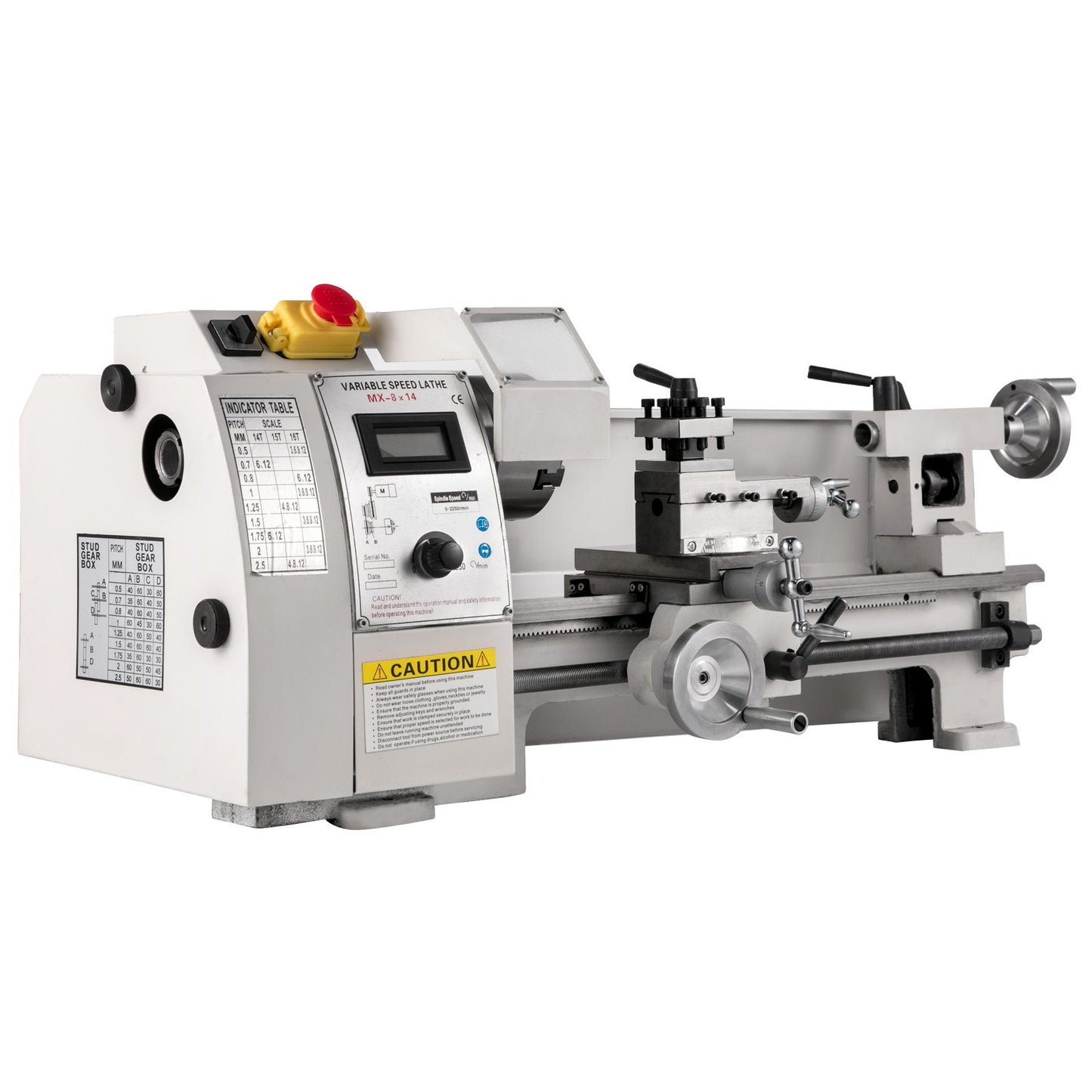 Mini Metal Lathe β 8" x 14", 650W Variable Speed Benchtop Lathe, 2250 RPM Precision Metalworking Lathe for Turning, Threading, and Milling