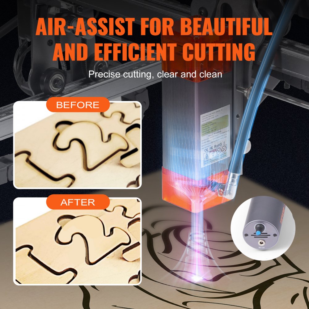 10W Laser Engraver with Rotary Roller โ 15.7"x15.7" Work Area, 10,000mm/min Speed, Compressed Spot Cutter for Wood, Metal, Acrylic & More