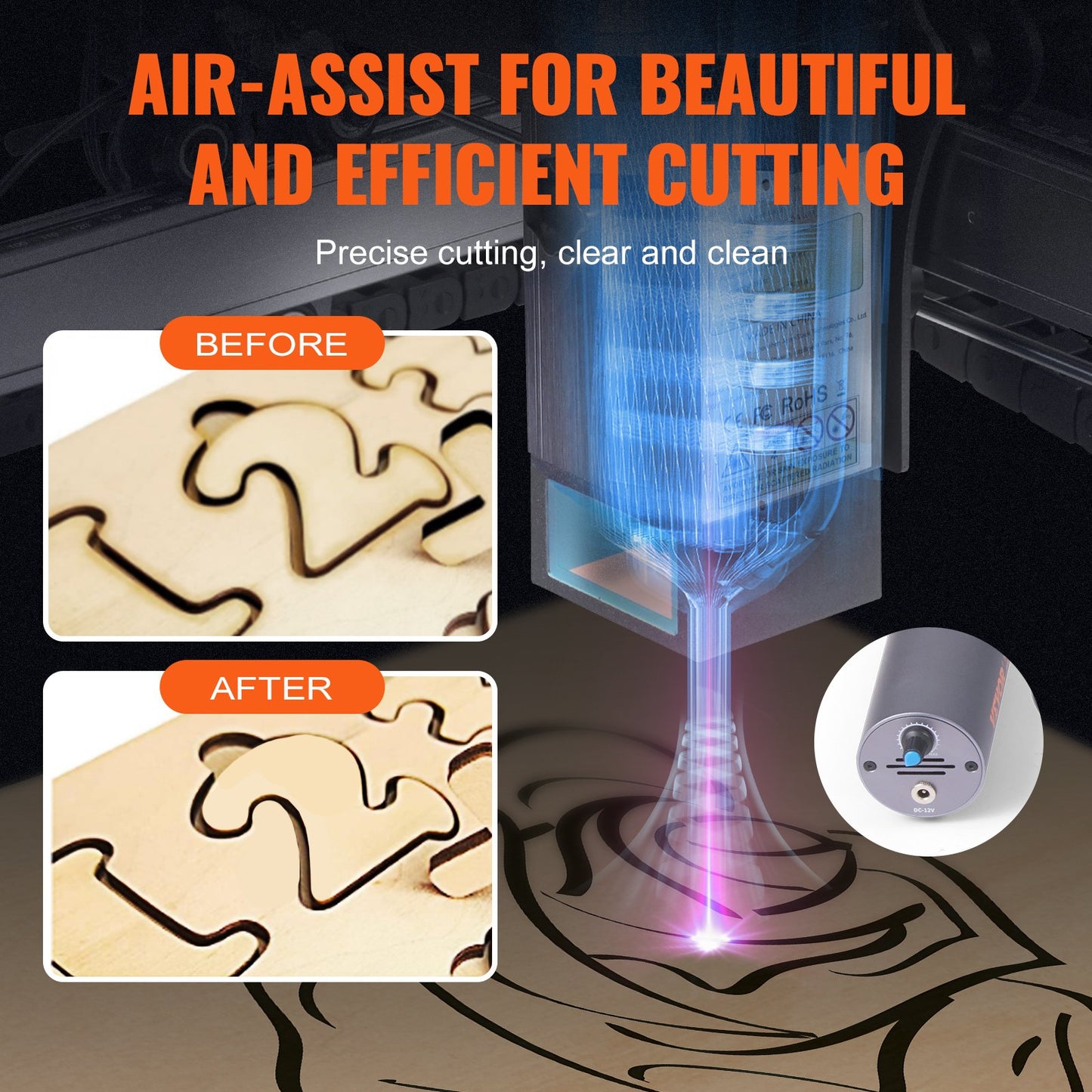 20W Laser Engraver with Rotary – 15.7"x15.7" Work Area, 10,000mm/min Speed, Compressed Spot Laser Cutter for Wood, Metal, Acrylic & More
