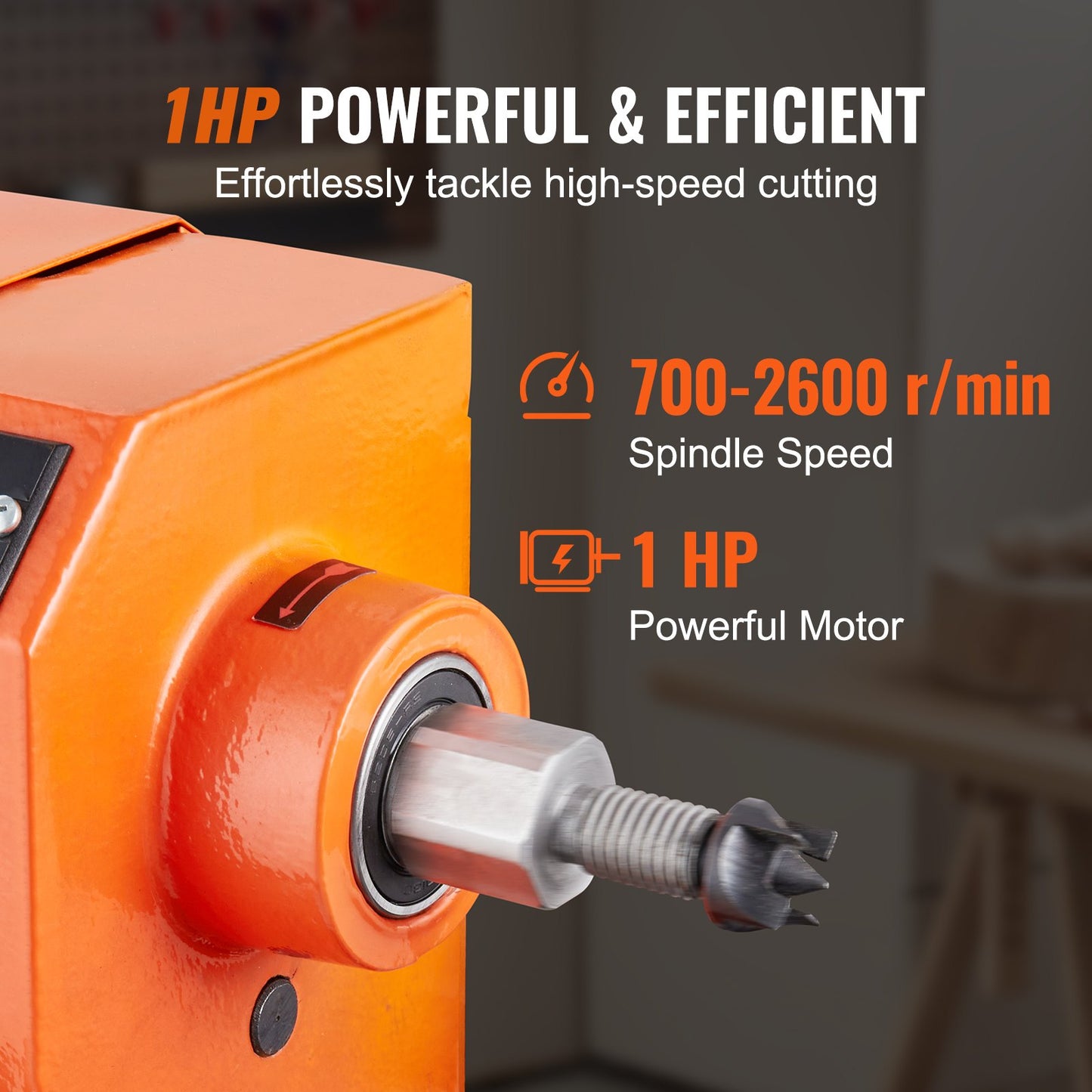 Wood Lathe with Copy Attachment – 13.78" x 37.8" Capacity, 750W (1 HP) Variable Speed Woodworking Lathe with Stand, Light, and Turning Tool Set