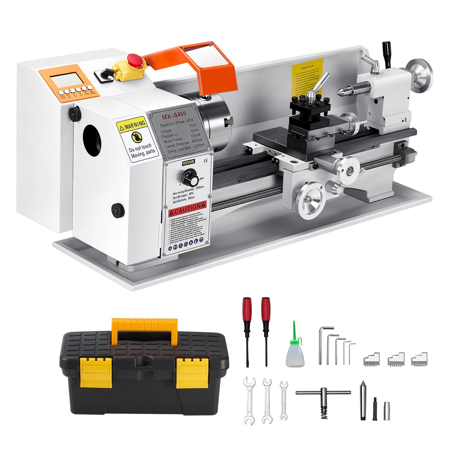 Metal Lathe Machine β 8.7" x 18" Precision Benchtop Lathe with Automatic Feed, Variable Speed Power Lathe for Metalworking