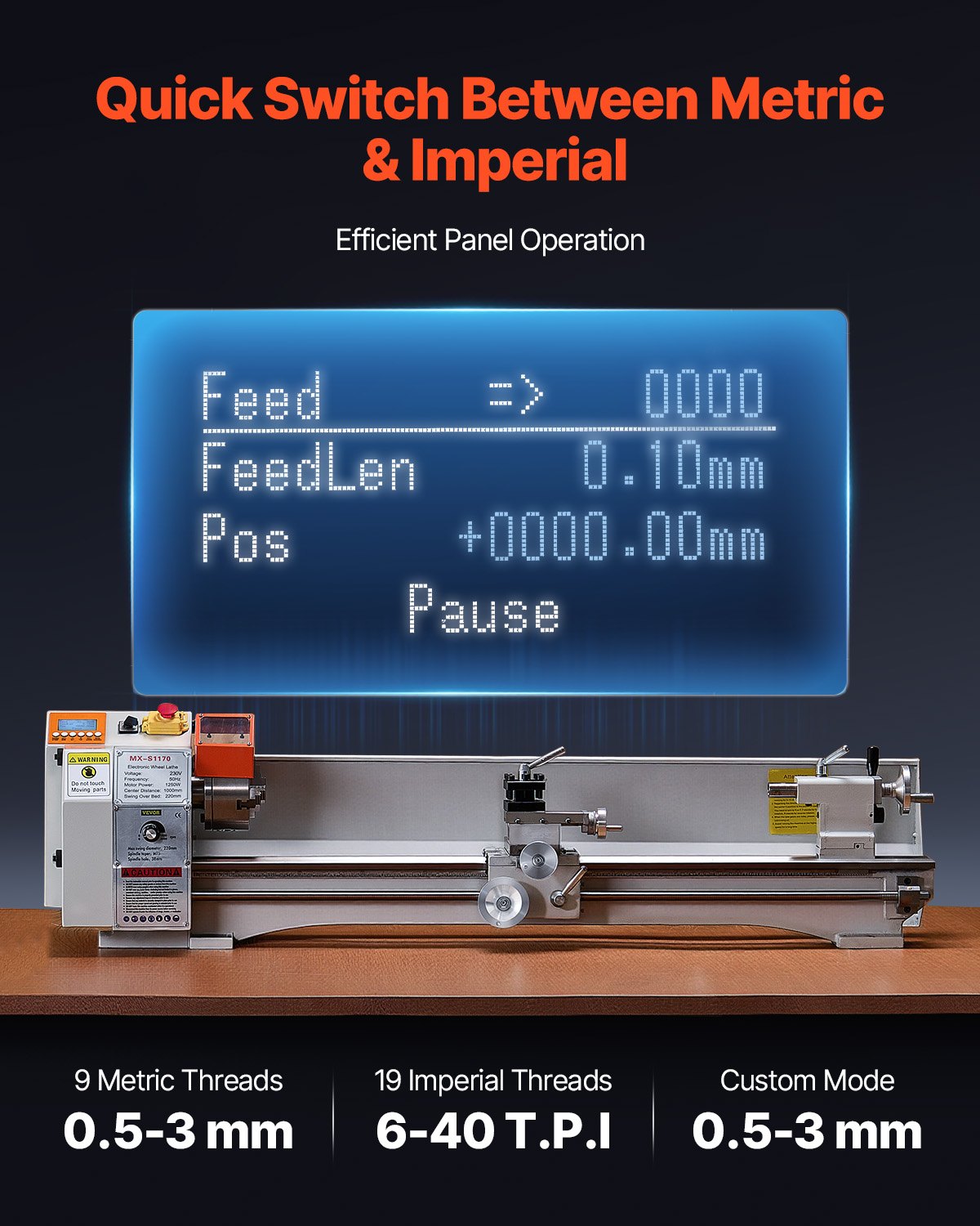 Metal Lathe Machine β 8.7" x 39" Precision Benchtop Lathe with Automatic Feed, Variable Speed, Heavy-Duty Power Lathe for Metalworking