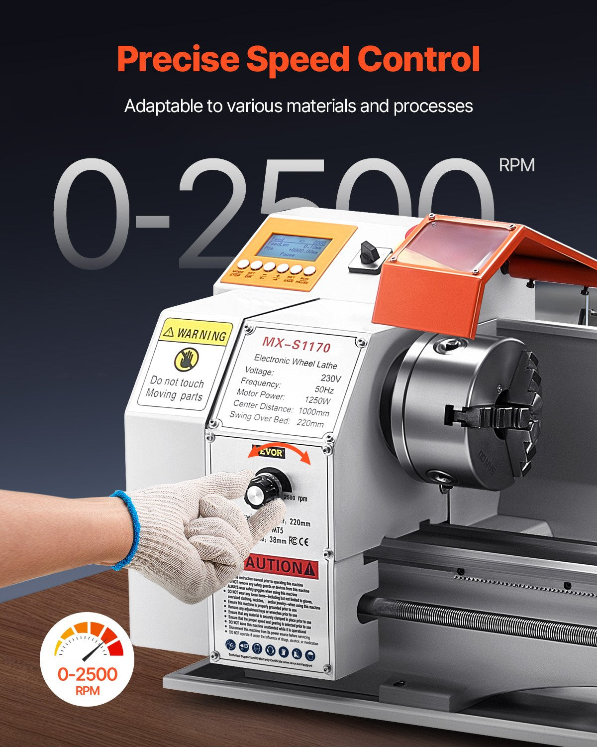 Metal Lathe Machine β 8.7" x 39" Precision Benchtop Lathe with Automatic Feed, Variable Speed, Heavy-Duty Power Lathe for Metalworking