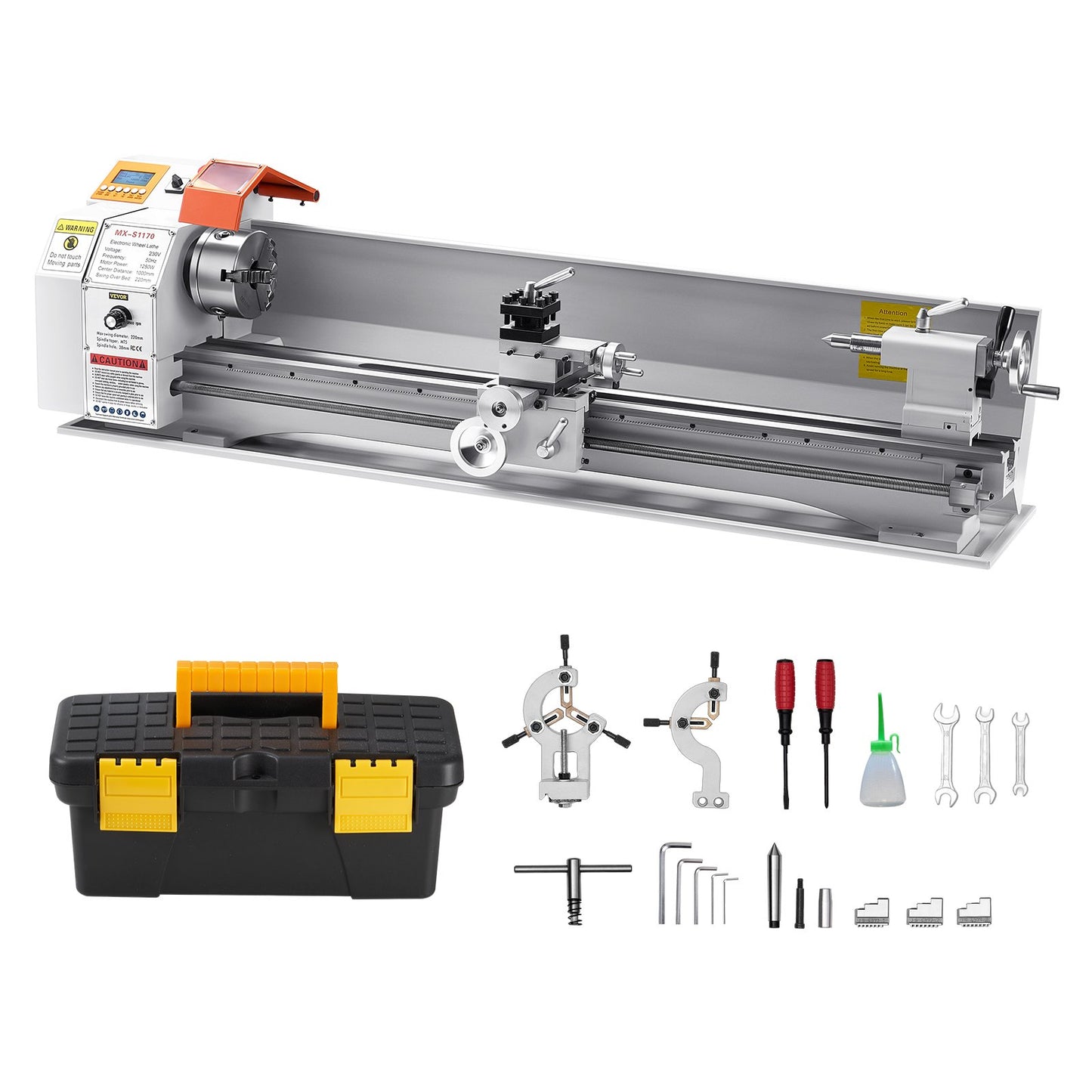 Metal Lathe Machine β 8.7" x 39" Precision Benchtop Lathe with Automatic Feed, Variable Speed, Heavy-Duty Power Lathe for Metalworking