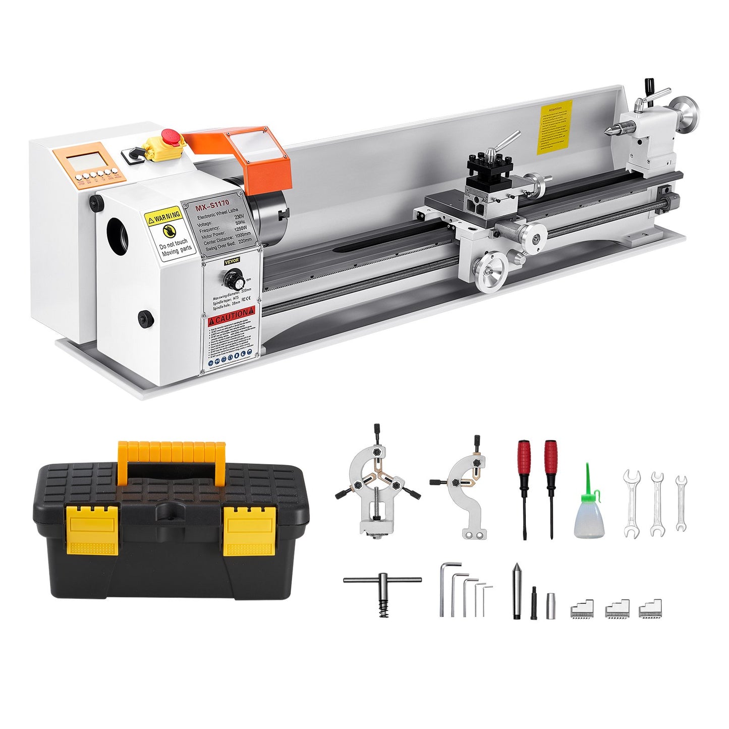 Metal Lathe Machine β 8.7" x 39" Precision Benchtop Lathe with Automatic Feed, Variable Speed, Heavy-Duty Power Lathe for Metalworking