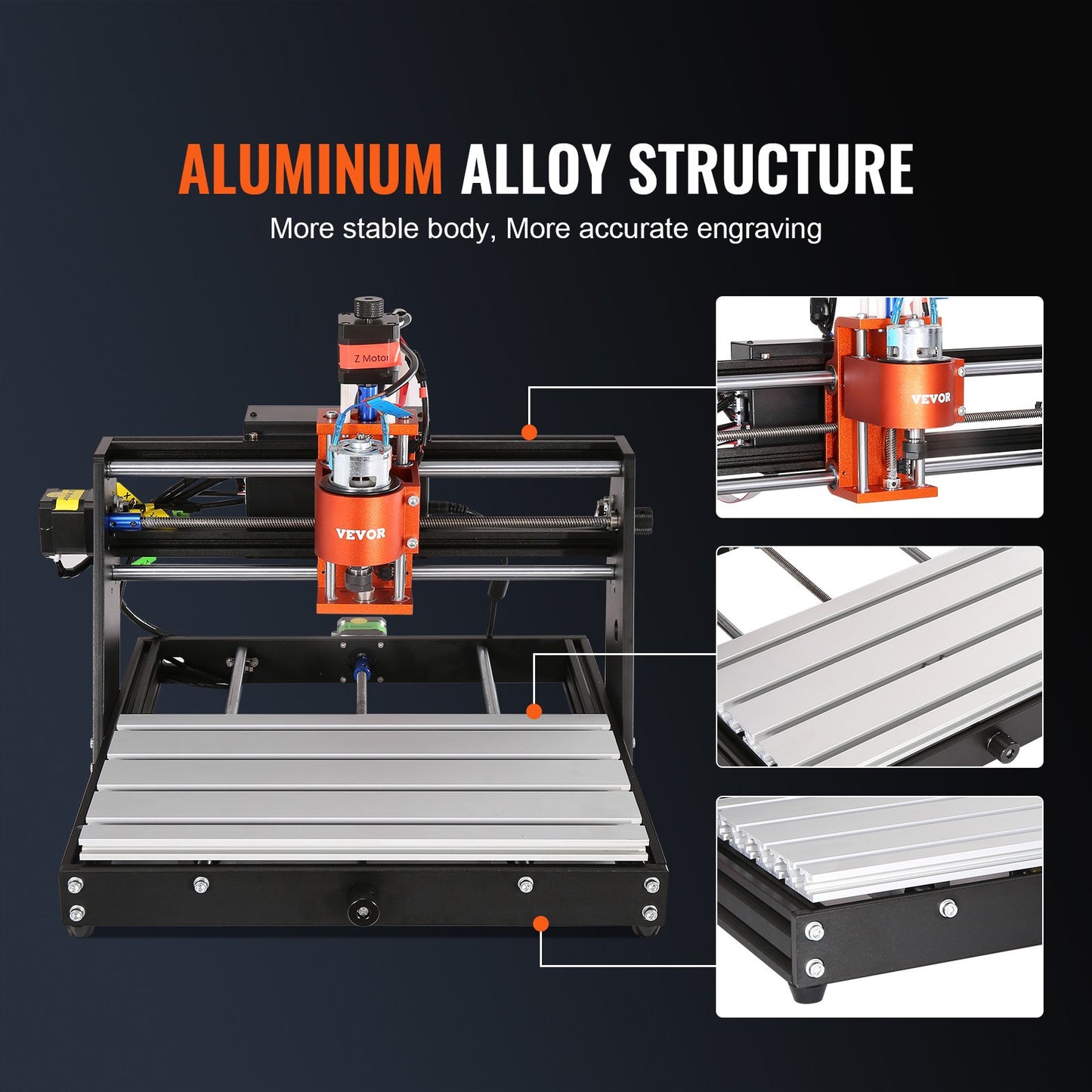 3-Axis CNC Router Machine β 60W, 11.8"x7.87" Work Area, GRBL Control, 1200 RPM Spindle for Wood, Acrylic, MDF, PVC, Plastic & Foam