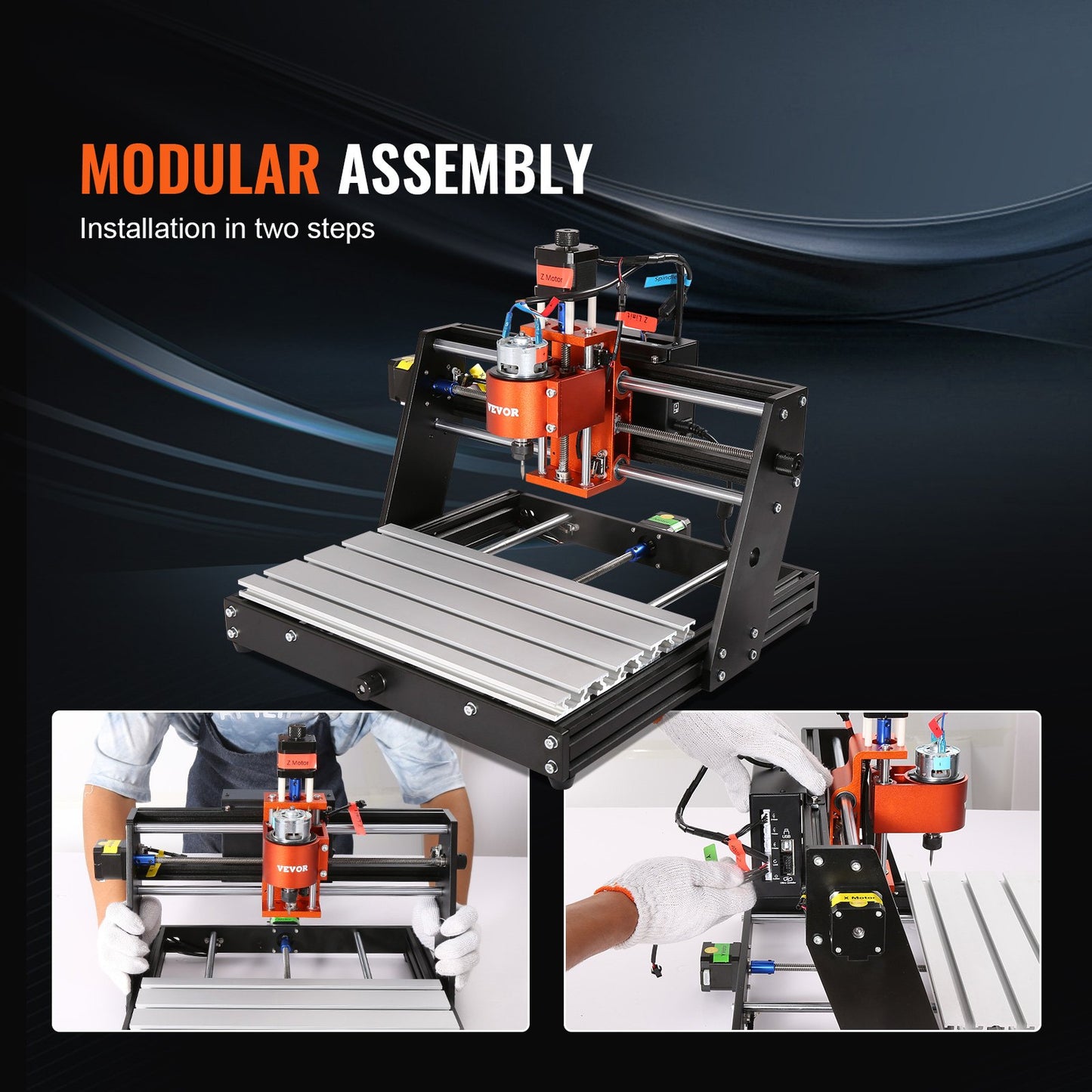 3-Axis CNC Router Machine β 60W, 11.8"x7.87" Work Area, GRBL Control, 1200 RPM Spindle for Wood, Acrylic, MDF, PVC, Plastic & Foam