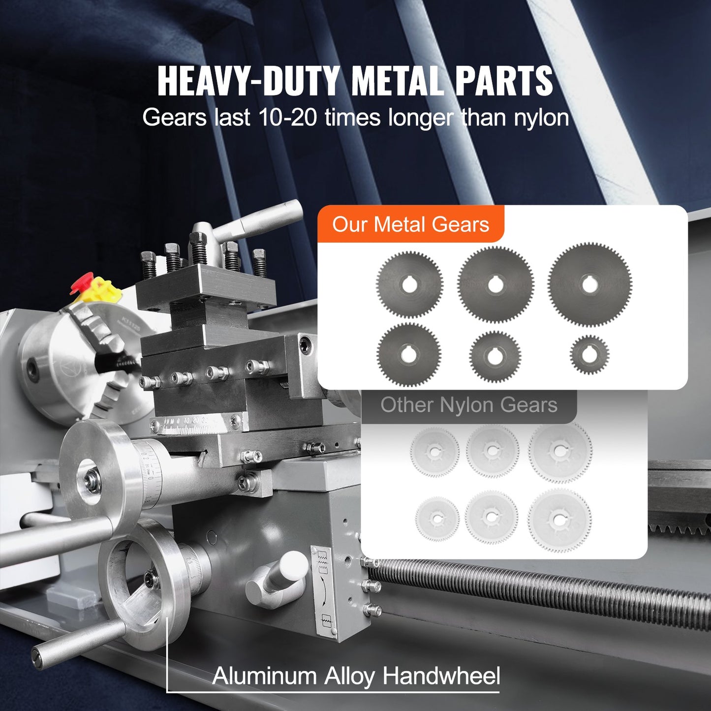 8.3"x29.5" Benchtop Metal Lathe – 750W Brushless Motor, 0–2500 RPM Variable Speed, Precision Lathe with Metal Gears & Tool Box