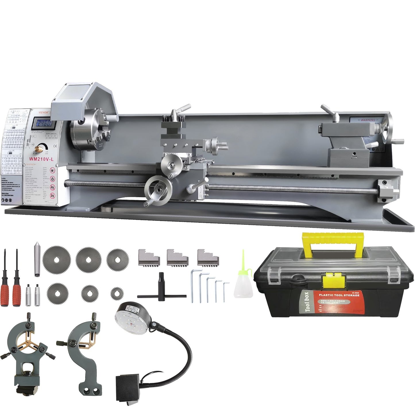 8.3"x29.5" Benchtop Metal Lathe – 750W Brushless Motor, 0–2500 RPM Variable Speed, Precision Lathe with Metal Gears & Tool Box