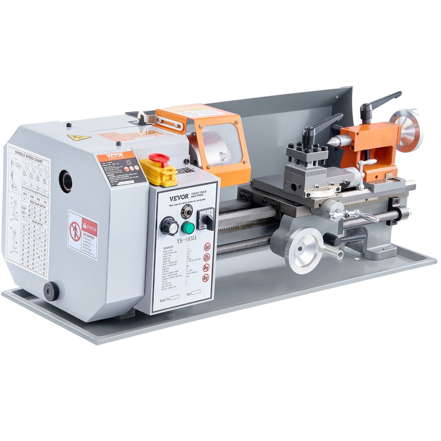 Metal Lathe Machine β 7" x 13.78" Benchtop Precision Lathe, 500W Motor, 0β2200 RPM Variable Speed, Metal Gears, Tool Box Included