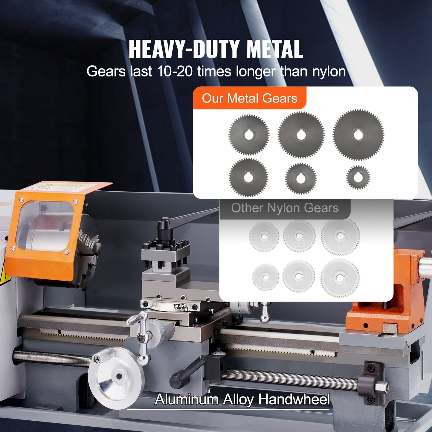 Metal Lathe Machine β 7.87" x 13.78" Benchtop Precision Lathe, 500W Motor, 50β2500 RPM Variable Speed, Metal Gears & Tool Box Included