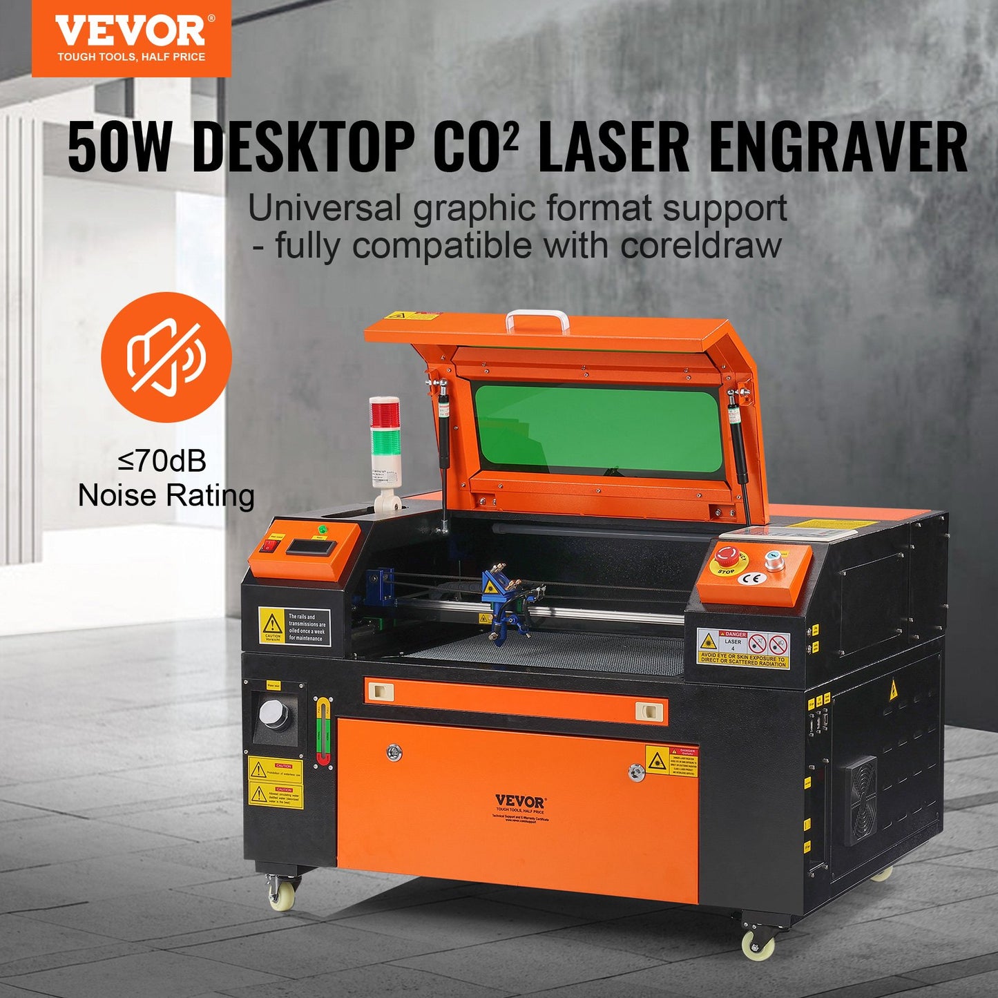 50W CO2 Laser Cutter & Engraver – 12"x20" Work Area, Air Assist, LightBurn Compatible – For Wood, Acrylic, Fabric & More