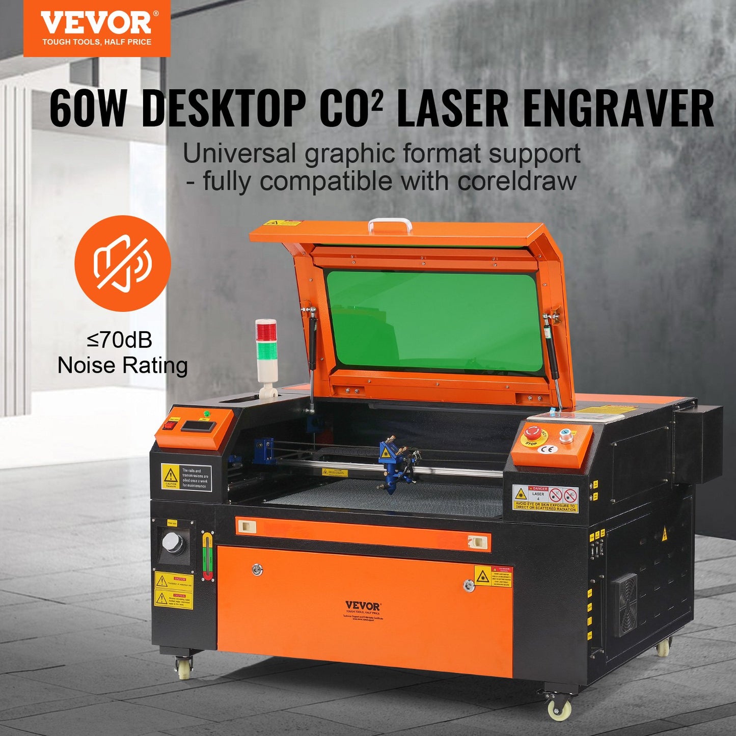 60W CO2 Laser Cutter & Engraver – 16"x24" Work Area, Air Assist, LightBurn Compatible – Cuts Wood, Acrylic, Fabric & More