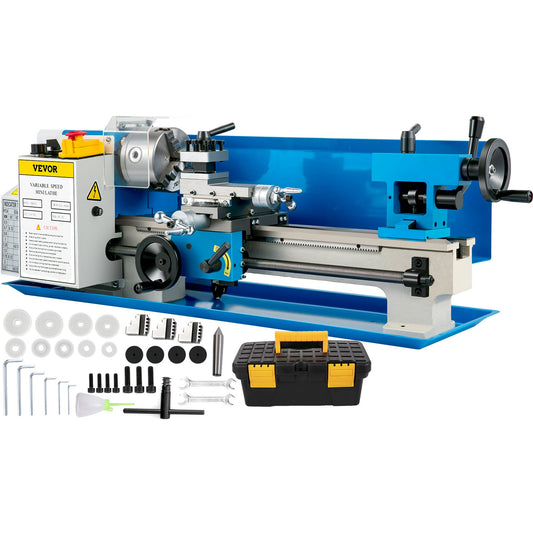 7" x 14" Mini Metal Lathe – Variable Speed 0–2500 RPM, Benchtop Lathe with 4" 3-Jaw Chuck for Precision Metal Turning