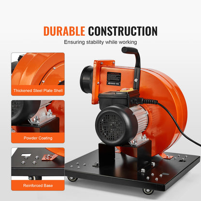 1HP Rolling Dust Collector – 537 CFM | Mobile Dust System with 21-Gallon Bag