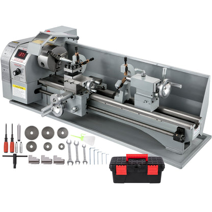 8.7" x 29.5" Mini Metal Lathe – 1100W Variable Speed Benchtop Lathe with LED Display, Precision Turning and Drilling Machine for Metalworking
