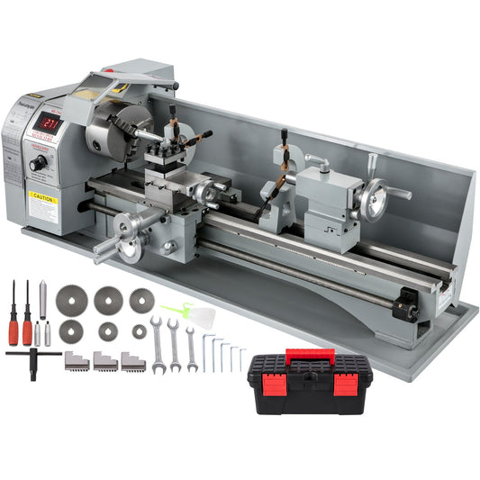 8.7" x 29.5" Mini Metal Lathe – 1100W Variable Speed Benchtop Lathe with LED Display, Precision Turning and Drilling Machine for Metalworking