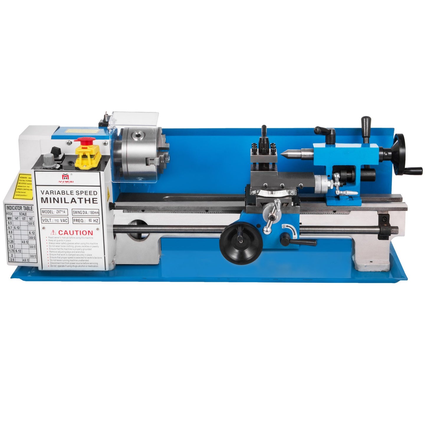 7" x 14" Mini Metal Lathe – 550W Precision Benchtop Lathe, Variable Speed 50–2500 RPM, Nylon Gears with Movable Lamp for Metalworking