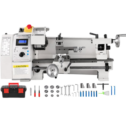 Mini Metal Lathe – 8" x 14", 650W Variable Speed Benchtop Lathe, 2250 RPM Precision Metalworking Lathe for Turning, Threading, and Milling