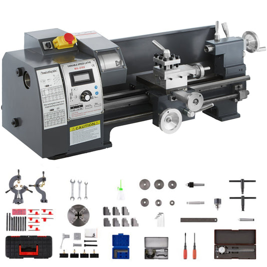 Metal Lathe – 8.3" x 29.5" Benchtop Precision Lathe, 750W Brushless Motor, 0–2500 RPM Variable Speed, Metal Gears, with Tool Box