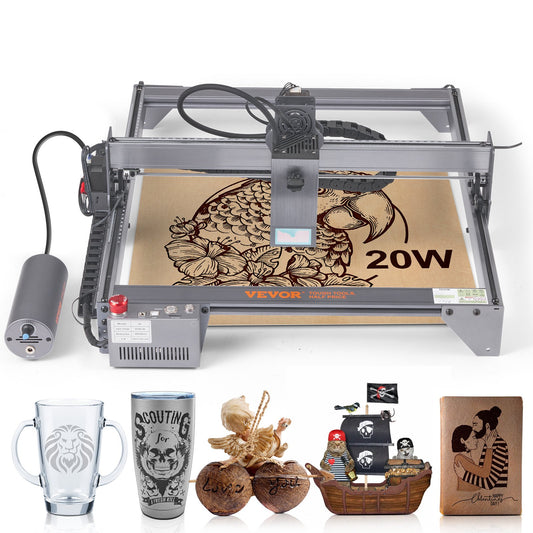 20W Laser Engraver – 15.7"x15.7" Work Area, 10,000mm/min Speed, Eye Protection Shield, Compressed Spot Cutter for Wood, Metal, Acrylic & More