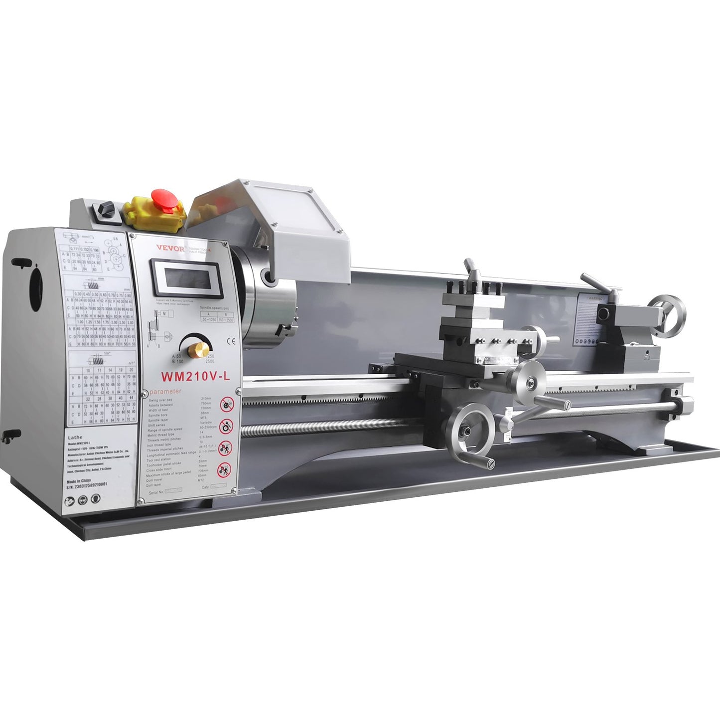 8.3"x29.5" Benchtop Metal Lathe – 750W Brushless Motor, 0–2500 RPM Variable Speed, Precision Lathe with Metal Gears & Tool Box