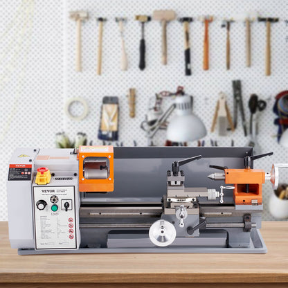 Metal Lathe Machine – 7.87" x 13.78" Benchtop Precision Lathe, 500W Motor, 50–2500 RPM Variable Speed, Metal Gears & Tool Box Included