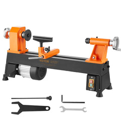 10" x 18" Benchtop Wood Lathe – 0.5 HP (370W) Power Lathe with 5 Variable Speeds, Faceplate, Foot Pads & Tool Set for Woodworking Projects