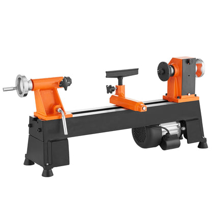 10" x 18" Benchtop Wood Lathe – 0.5 HP (370W) Power Lathe with 5 Variable Speeds, Faceplate, Foot Pads & Tool Set for Woodworking Projects