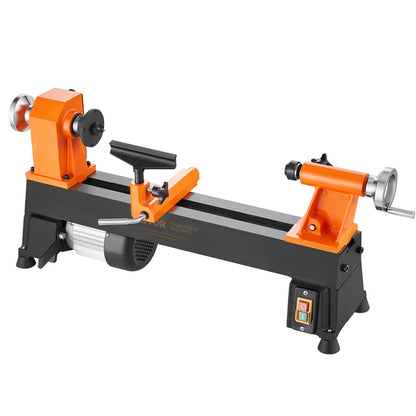10" x 18" Benchtop Wood Lathe – 0.5 HP (370W) Power Lathe with 5 Variable Speeds, Faceplate, Foot Pads & Tool Set for Woodworking Projects