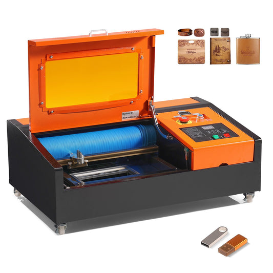 40W CO2 Desktop Laser Engraver – 12"x8" Work Area, Water-Cooled Laser Cutter, Compatible with CorelDRAW & Windows – Cuts Wood, Acrylic, Fabric & More